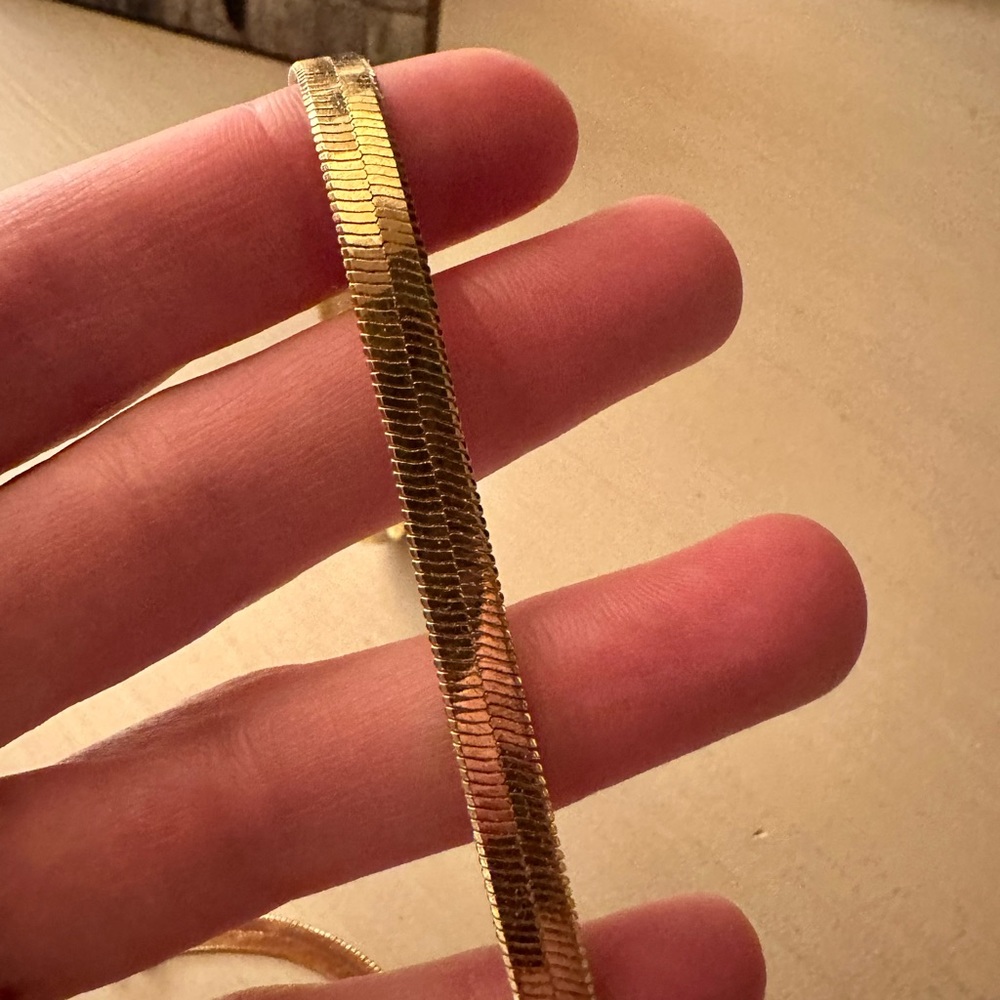 Gold plated herringbone chain